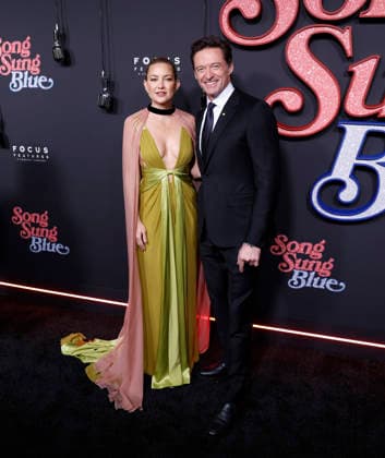 Kate Hudson and Hugh Jackman arrive on the red carpet at the Focus Features Song Sung Blue New York Premiere at AMC Lincoln Square Theater on Thursday, December 11, 2025 in New York City.  NYP20251211109 JohnxAngelillo