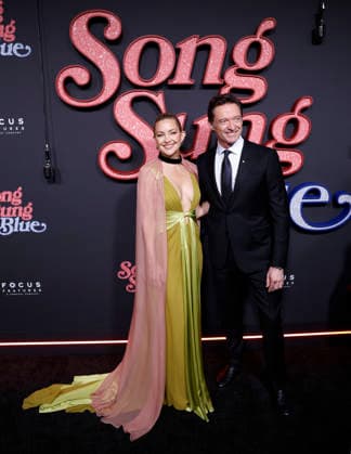 Kate Hudson and Hugh Jackman arrive on the red carpet at the Focus Features Song Sung Blue New York Premiere at AMC Lincoln Square Theater on Thursday, December 11, 2025 in New York City.  NYP20251211111 JohnxAngelillo