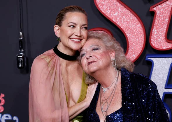 Kate Hudson and Claire Sardina arrive on the red carpet at the Focus Features Song Sung Blue New York Premiere at AMC Lincoln Square Theater on Thursday, December 11, 2025 in New York City.  NYP20251211122 JohnxAngelillo