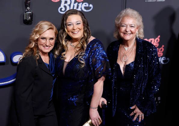 Amy Vincent, Rachel Cartwright and Claire Sardina arrive on the red carpet at the Focus Features Song Sung Blue New York Premiere at AMC Lincoln Square Theater on Thursday, December 11, 2025 in New York City.  NYP20251211144 JohnxAngelillo