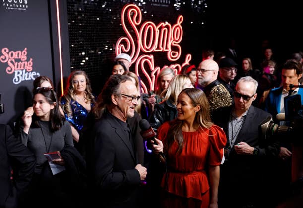 Jim Belushi arrives on the red carpet at the Focus Features Song Sung Blue New York Premiere at AMC Lincoln Square Theater on Thursday, December 11, 2025 in New York City.  NYP202512111043 JohnxAngelillo