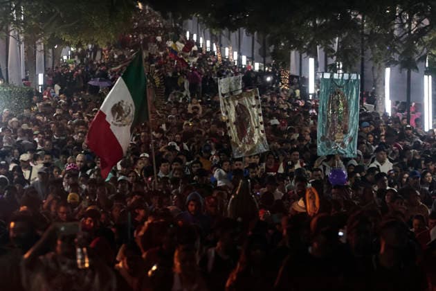 December 11, 2025, Mexico, Cdmx, Mexico: Millions of Catholic pilgrims arrive at the Basilica of Guadalupe to celebrate the birthday of Our Lady of Guadalupe, commemorating her apparition on Tepeyac Hill. They come from all over the country to give thanks to the Virgin of Guadalupe for health, wealth, employment, and for miracles granted. This temple is the most important in the world after the Vatican. Mexico Mexico - ZUMAp204 20251211_zip_p204_079 Copyright: xJosuexPerezx