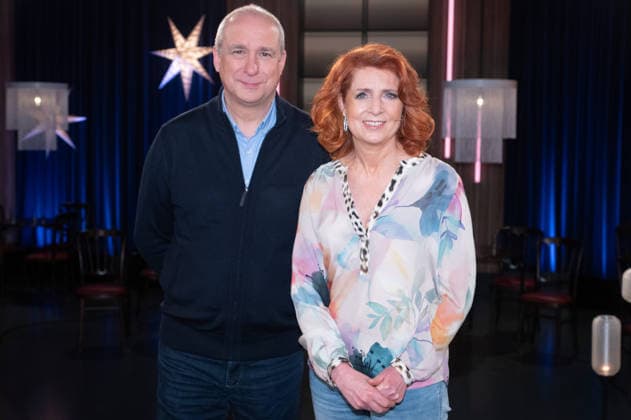 from left Thomas FLOETH, Monica LIERHAUS, presenter, guest on the program ,,Koelner Treff,, on WDR television, 11 12 2025