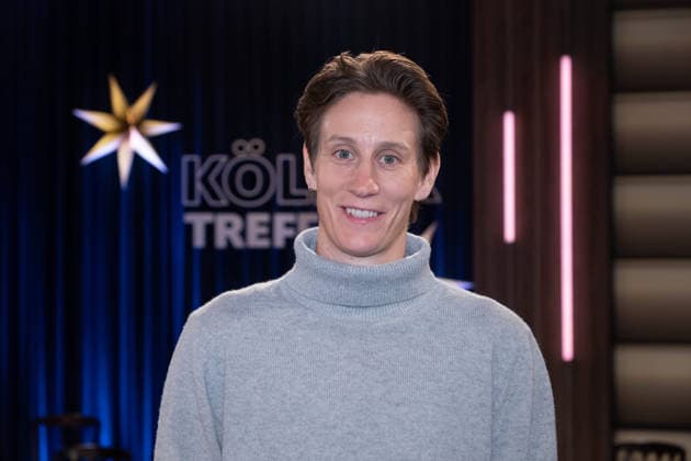 Ann Katrin BERGER, soccer player, goalkeeper, portrait, portrait, portrait, cropped single image, single motif, guest in the program ,,Koelner Treff,, on WDR television, 11 12 2025