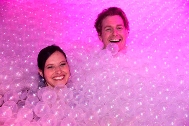 ABBberlin Nadja Jo Klapper and Johannes Heinrichs as guests at the opening of Bubble Planet Das Erlebnismuseum für alle Sinne in der Arena Berlin 11 12 2025 Berlin Germany