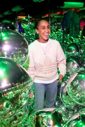 ABBberlin Hadnet Tesfai TV presenter at the opening of Bubble Planet The museum for all the senses in the Arena Berlin 11 12 2025 Berlin Germany