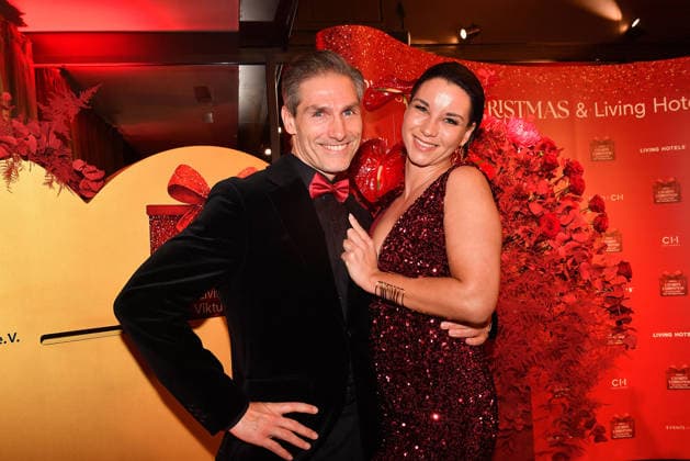 Christian Polanc and Laura Brand at Cathy s Charity Christmas Event at the Living Hotel Das Viktualienmarkt on 11 12 2025 in Munich Cathy Hummels Charity Christmas Event in Munich