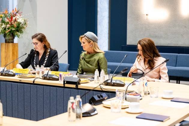 12-12-2025 Rijswijk Queen Maxima and Suzanne Innes-Stubb visited the Huis van de Stad (City Hall), with the focus on domestic violence against women and femicide, in Rijswijk on the 2nd day of the 2 day statevisit to the Netherlands. Â  Copyright: xPPEx