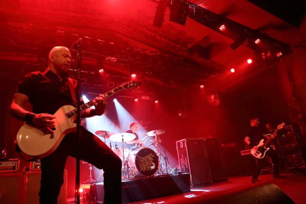 Danko Jones, Rich Knox and John Calabrese, from left, of the band Danko Jones at a concert at the Astra Kulturhaus in Berlin, December 12, 2025 Danko Jones concert Berlin