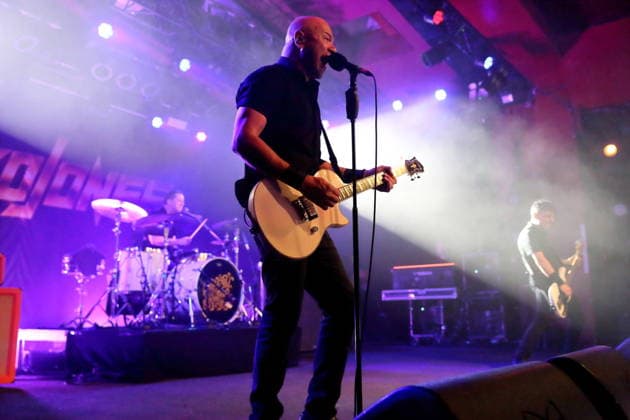 Rich Knox, Danko Jones and John Calabrese, from left, from the band Danko Jones at a concert at the Astra Kulturhaus in Berlin, December 12, 2025 Danko Jones concert Berlin