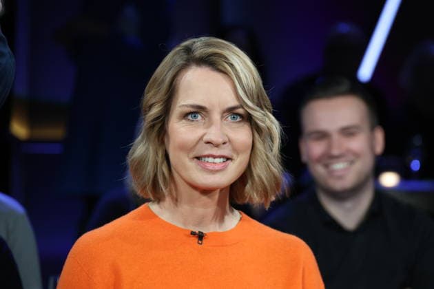 Jessy Wellmer, journalist and presenter, guest on the NDR Talk Show on 12 12 2025, photo session before the live broadcast on the 3 program of NDR television in the Hamburg Lokstedt television studio