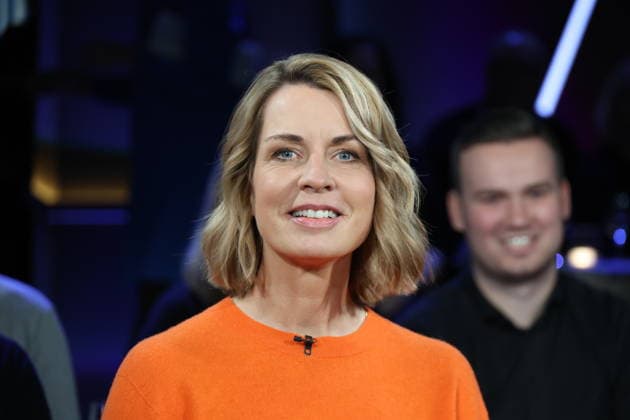 Jessy Wellmer, journalist and presenter, guest on the NDR Talk Show on 12 12 2025, photo session before the live broadcast on the 3 program of NDR television in the Hamburg Lokstedt television studio