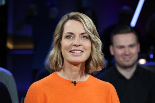 Jessy Wellmer, journalist and presenter, guest on the NDR Talk Show on 12 12 2025, photo session before the live broadcast on the 3 program of NDR television in the Hamburg Lokstedt television studio