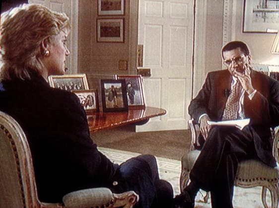 Princess Diana Panorama Interview in 1995 Princess Diana interview with Martin Bashir about her divorce from Prince Charles and the royal family, on BBC Panorama program, 20 November 1995. London Great Britain Copyright: xx