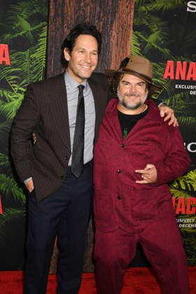 LOS ANGELES, CA - DECEMBER 13: Paul Rudd and Jack Black at the premiere Of Anaconda at The United Theater In Los Angeles, California on On December 13, 2025 . Copyright: xJeffreyxMayerx