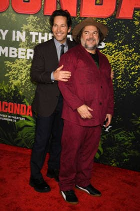 LOS ANGELES, CA - DECEMBER 13: Paul Rudd and Jack Black at the premiere Of Anaconda at The United Theater In Los Angeles, California on On December 13, 2025 . Copyright: xJeffreyxMayerx