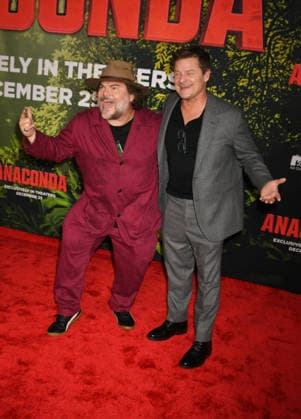 LOS ANGELES, CA - DECEMBER 13: Steve Zahn and Jack Black at the premiere Of Anaconda at The United Theater In Los Angeles, California on On December 13, 2025 . Copyright: xJeffreyxMayerx