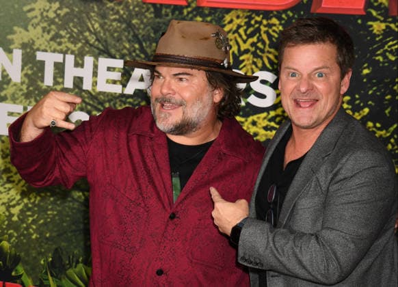 LOS ANGELES, CA - DECEMBER 13: Steve Zahn and Jack Black at the premiere Of Anaconda at The United Theater In Los Angeles, California on On December 13, 2025 . Copyright: xJeffreyxMayerx
