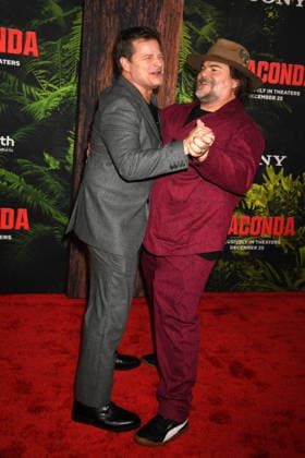 LOS ANGELES, CA - DECEMBER 13: Steve Zahn and Jack Black at the premiere Of Anaconda at The United Theater In Los Angeles, California on On December 13, 2025 . Copyright: xJeffreyxMayerx