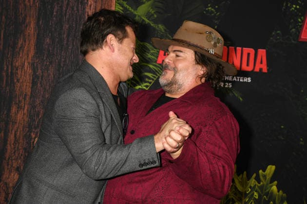 LOS ANGELES, CA - DECEMBER 13: Steve Zahn and Jack Black at the premiere Of Anaconda at The United Theater In Los Angeles, California on On December 13, 2025 . Copyright: xJeffreyxMayerx