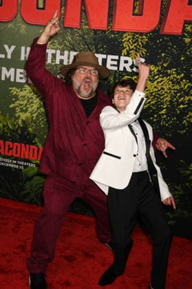 LOS ANGELES, CA - DECEMBER 13: Jack Black and Sebastian Sero at the premiere Of Anaconda at The United Theater In Los Angeles, California on On December 13, 2025 . Copyright: xJeffreyxMayerx