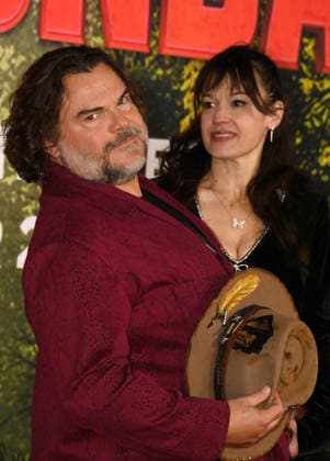 LOS ANGELES, CA - DECEMBER 13: Jack Black and Tanya Haden at the premiere Of Anaconda at The United Theater In Los Angeles, California on On December 13, 2025 . Copyright: xJeffreyxMayerx