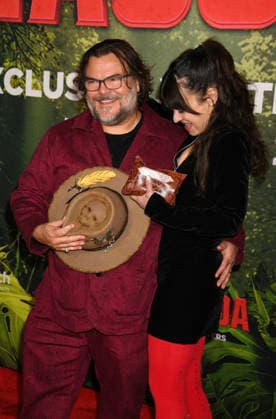 LOS ANGELES, CA - DECEMBER 13: Jack Black and Tanya Haden at the premiere Of Anaconda at The United Theater In Los Angeles, California on On December 13, 2025 . Copyright: xJeffreyxMayerx