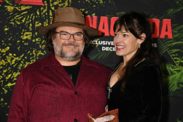 LOS ANGELES, CA - DECEMBER 13: Jack Black and Tanya Haden at the premiere Of Anaconda at The United Theater In Los Angeles, California on On December 13, 2025 . Copyright: xJeffreyxMayerx