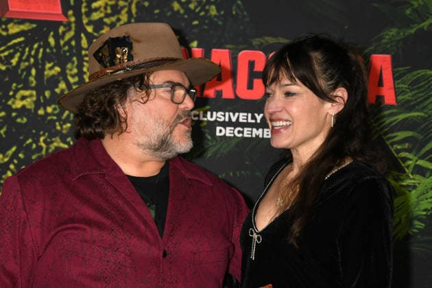 LOS ANGELES, CA - DECEMBER 13: Jack Black and Tanya Haden at the premiere Of Anaconda at The United Theater In Los Angeles, California on On December 13, 2025 . Copyright: xJeffreyxMayerx