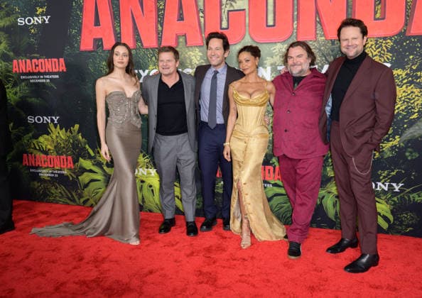 Anaconda Premiere - Los Angeles, USA LOS ANGELES, USA. December 13, 2025: Daniela Melchior, Steve Zahn, Paul Rudd, Thandiwe Newton, Jack Black & Selton Mello at the premiere of Anaconda at the United Theatre. Los Angeles CA USA  Copyright: xPaulxSmith Featureflashx