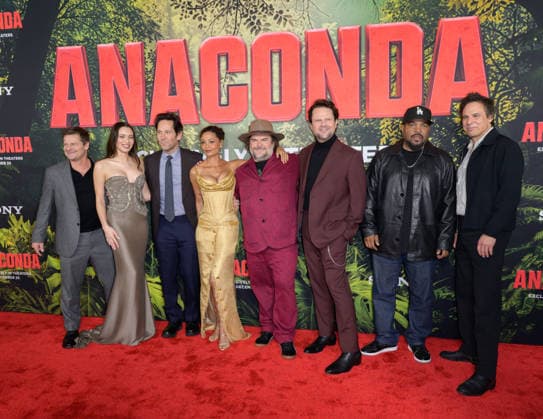 Anaconda Premiere - Los Angeles, USA LOS ANGELES, USA. December 13, 2025: Steve Zahn, Daniela Melchior, Paul Rudd, Thandiwe Newton, Jack Black, Selton Mello, Ice Cube & Tom Gormican at the premiere of Anaconda at the United Theatre. Los Angeles CA USA  Copyright: xPaulxSmith Featureflashx