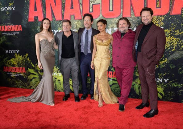 Anaconda Premiere - Los Angeles, USA LOS ANGELES, USA. December 13, 2025: Daniela Melchior, Steve Zahn, Paul Rudd, Thandiwe Newton, Jack Black & Selton Mello at the premiere of Anaconda at the United Theatre. Los Angeles CA USA  Copyright: xPaulxSmith Featureflashx