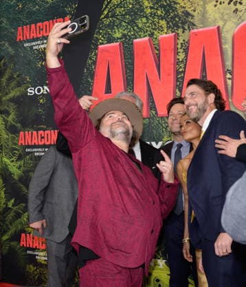 Anaconda Premiere - Los Angeles, USA LOS ANGELES, USA. December 13, 2025: Jack Black, Paul Rudd, Thandiwe Newton & Tom Gormican at the premiere of Anaconda at the United Theatre. Los Angeles CA USA  Copyright: xPaulxSmith Featureflashx