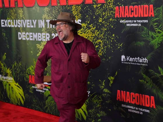 Cast member Jack Black attends the world premiere of the motion picture horror comedy Anaconda at the United Theater in Los Angeles on Saturday, December 13, 2025. Storyline: A group of friends are going through a mid-life crisis. They decide to remake a favorite movie from their youth but encounter unexpected events when they enter the jungle.  LAP2025121306 JIMxRUYMEN
