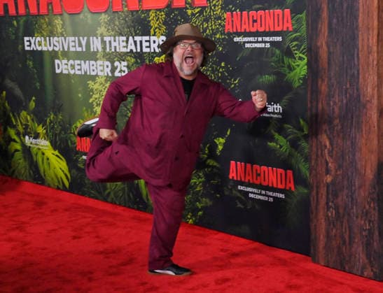 Cast member Jack Black attends the world premiere of the motion picture horror comedy Anaconda at the United Theater in Los Angeles on Saturday, December 13, 2025. Storyline: A group of friends are going through a mid-life crisis. They decide to remake a favorite movie from their youth but encounter unexpected events when they enter the jungle.  LAP2025121308 JIMxRUYMEN