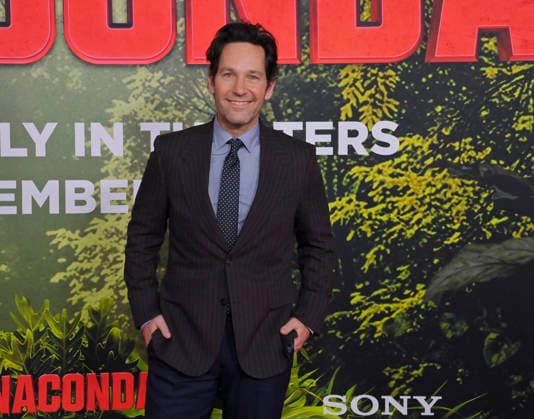 Cast member Paul Rudd attends the world premiere of the motion picture horror comedy Anaconda at the United Theater in Los Angeles on Saturday, December 13, 2025. Storyline: A group of friends are going through a mid-life crisis. They decide to remake a favorite movie from their youth but encounter unexpected events when they enter the jungle.  LAP2025121352 JIMxRUYMEN