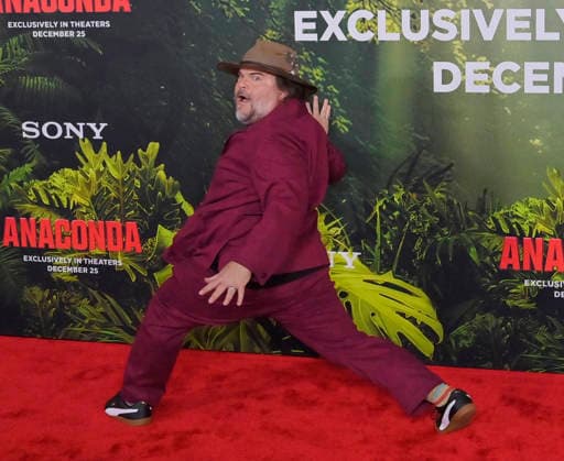 Cast member Jack Black attends the world premiere of the motion picture horror comedy Anaconda at the United Theater in Los Angeles on Saturday, December 13, 2025. Storyline: A group of friends are going through a mid-life crisis. They decide to remake a favorite movie from their youth but encounter unexpected events when they enter the jungle.  LAP2025121384 JIMxRUYMEN