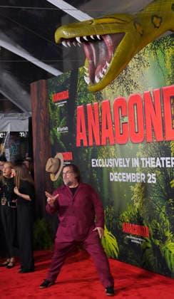 Cast member Jack Black attends the world premiere of the motion picture horror comedy Anaconda at the United Theater in Los Angeles on Saturday, December 13, 2025. Storyline: A group of friends are going through a mid-life crisis. They decide to remake a favorite movie from their youth but encounter unexpected events when they enter the jungle.  LAP2025121385 JIMxRUYMEN