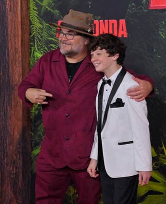 Cast member Jack Black and Sebastion Sero attend the world premiere of the motion picture horror comedy Anaconda at the United Theater in Los Angeles on Saturday, December 13, 2025. Storyline: A group of friends are going through a mid-life crisis. They decide to remake a favorite movie from their youth but encounter unexpected events when they enter the jungle.  LAP2025121394 JIMxRUYMEN