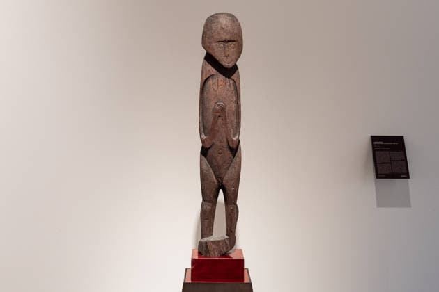 Sotheby s Icons and Bing Crosby Exhibitions press preview Anonymous Lake Sentani Sculpture of a Female Ancestor for 6,000 dollars on view during press preview at Sotheby s Icons and Bing Crosby Exhibitions in New York, NY on December 13, 2025. New York New York United States Copyright: LevxRadin
