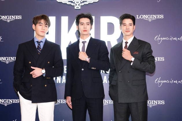 HONG KONG, CHINA - DECEMBER 14: (L-R) Actor singer Jeffrey Ngai, actor Yosh Yu Shi and Thai actor Mario Maurer attend Longines Hong Kong International Races 2025 event on December 14, 2025 in Hong Kong, China.  Copyright: xVCGx 111609764139