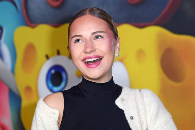 Linda Janacek Are you the one AYTO at the German premiere of SPONGEBOB SCHWAMMKOPF PIRATEN AHOI at the cinema in the Kulturbrauerei in Berlin on 14 12 2025