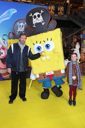 Oliver Korittke with daughter Frida Korritke at the German premiere of SPONGEBOB SCHWAMMKOPF PIRATEN AHOI at the cinema in the Kulturbrauerei in Berlin on 14 12 2025