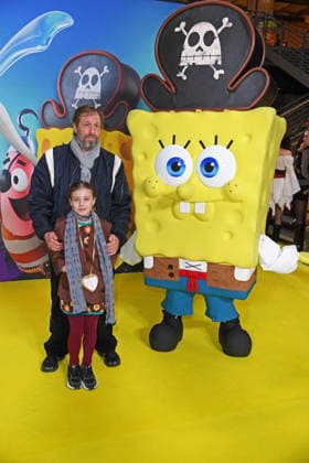Oliver Korittke with daughter Frida Korritke at the German premiere of SPONGEBOB SCHWAMMKOPF PIRATEN AHOI at the cinema in the Kulturbrauerei in Berlin on 14 12 2025
