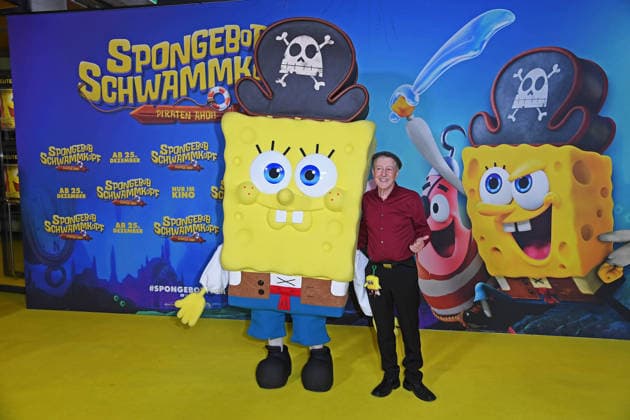 Santiago Ziesmer at the German premiere of SPONGEBOB SCHWAMMKOPF PIRATEN AHOI at the cinema in the Kulturbrauerei in Berlin on 14 12 2025