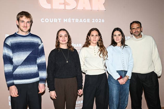 Photocall Courts Metrages Cesar 2026 in Paris FA (L-R) A guest, Jeanne Breteau, Sarah Henochsberg, Marie Kauffmann and Arthur Igual pose for a photocall during the Brunch of Courts Metrages Cesar 2026 in Paris on December 14, 2025. Photo by Firas Abdullah ABACAPRESS.COM Paris Ile-de-France France  Copyright: xAbdullahxFiras ABACAx