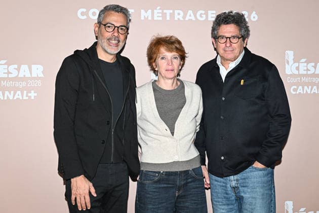 Photocall Courts Metrages Cesar 2026 in Paris FA (L-R) A guest, Ariane Toscan du Plantier and Patrick Sobelman pose for a photocall during the Brunch of Courts Metrages Cesar 2026 in Paris on December 14, 2025. Photo by Firas Abdullah ABACAPRESS.COM Paris Ile-de-France France  Copyright: xAbdullahxFiras ABACAx