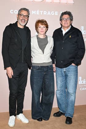 Photocall Courts Metrages Cesar 2026 in Paris FA (L-R) A guest, Ariane Toscan du Plantier and Patrick Sobelman pose for a photocall during the Brunch of Courts Metrages Cesar 2026 in Paris on December 14, 2025. Photo by Firas Abdullah ABACAPRESS.COM Paris Ile-de-France France  Copyright: xAbdullahxFiras ABACAx