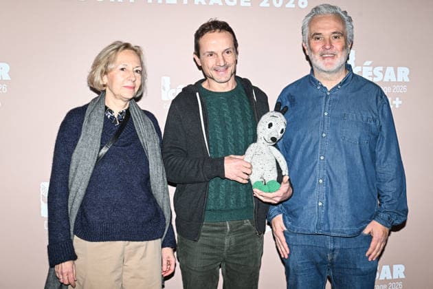 Photocall Courts Metrages Cesar 2026 in Paris FA Pierre-Luc Granjon (c) poses next to Yves Bouveret for a photocall during the Brunch of Courts Metrages Cesar 2026 in Paris on December 14, 2025. Photo by Firas Abdullah ABACAPRESS.COM Paris Ile-de-France France  Copyright: xAbdullahxFiras ABACAx