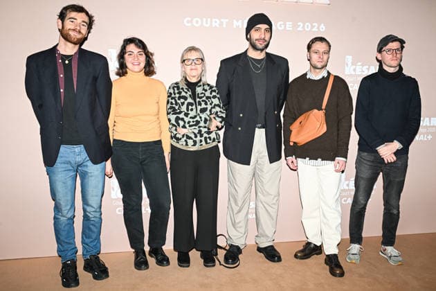 Photocall Courts Metrages Cesar 2026 in Paris FA (L-R) Arnaud Delmarle, Lea Oury, Joanna Sitkowska, Wyssem Romdhane, Rod Paradot and Kevin Rousseau pose for a photocall during the Brunch of Courts Metrages Cesar 2026 in Paris on December 14, 2025. Photo by Firas Abdullah ABACAPRESS.COM Paris Ile-de-France France  Copyright: xAbdullahxFiras ABACAx
